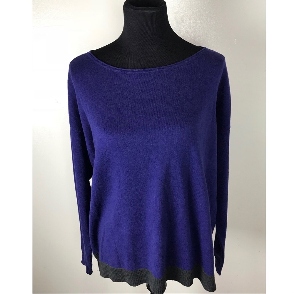 Eileen Fisher Pullover Boat Neck Cotton Sweater